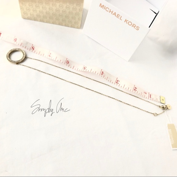 New authentic MK gold tone pave ring necklace - Picture 5 of 6